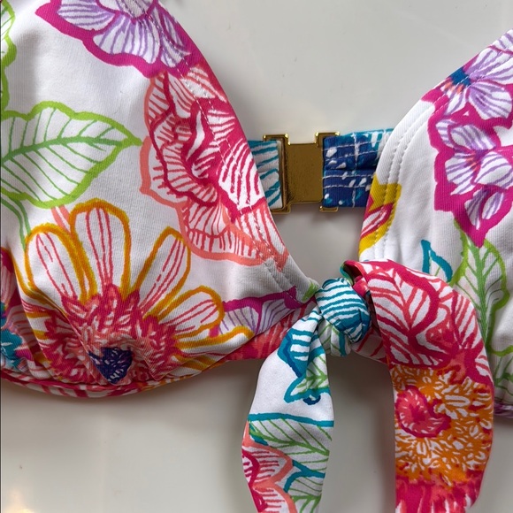 Floral Multicolor Ruffle Bikini Top BNWT Bleu Rod Beattie Nordstrom $85 Retail - Picture 2 of 10